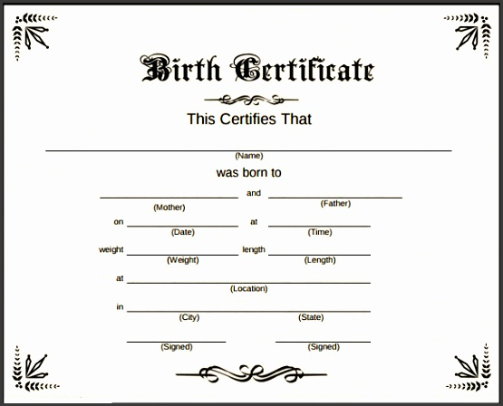 10 Editable Birth Certificate Template - Sampletemplatess with regard to New Puppy Birth Certificate Free Printable 8 Ideas