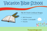 18+ Vacation Bible School Certificate Templates Free intended for Printable Vbs Certificates Free