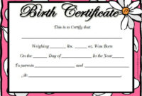 19+ Birth Certificate Templates | Word, Excel & Pdf Templates | Birth with Fresh Birth Certificate Templates For Word