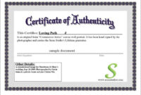 20+ Certificate Of Authenticity Templates Free Download with Certificate Of Authenticity Template