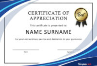 30 Free Certificate Of Appreciation Templates And Letters For regarding Felicitation Certificate Template