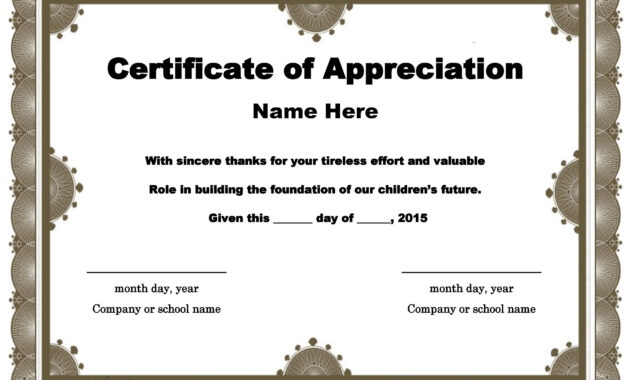 30 Free Certificate Of Appreciation Templates And Letters In ...