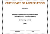 30 Free Certificate Of Appreciation Templates And Letters intended for Fascinating Certificate Of Recognition Template Word
