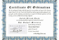 30 Minister Ordination Certificate Template | Pryncepality Throughout in Free Ordination Certificate Template