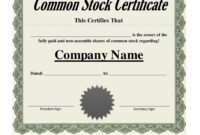 40+ Free Stock Certificate Templates (Word, Pdf) ᐅ Templatelab with regard to Template For Share Certificate