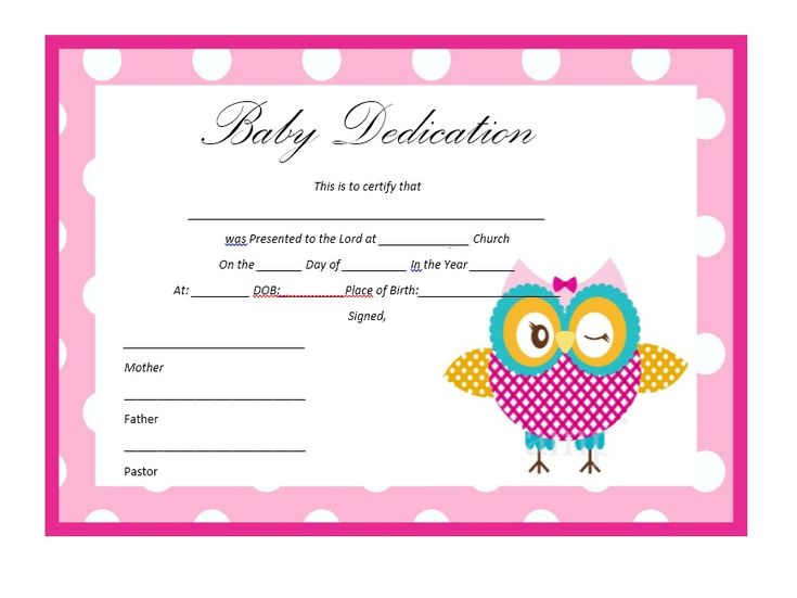 50 Free Baby Dedication Certificate Templates - Printable Templates with Free Printable Baby Dedication Certificate Templates