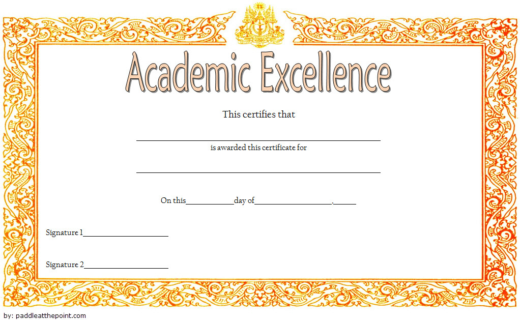 Academic Excellence Certificate - 7+ Template Ideas intended for Simple Academic Achievement Certificate Templates
