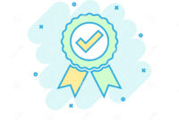 Approved Certificate Medal Icon In Comic Style. Check Mark Stamp Vector within Art Award Certificate Free Download 7 Concepts
