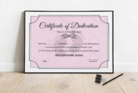 Baby Dedication Certificate Certificate Template Photoshop | Etsy throughout Amazing Baby Dedication Certificate Template