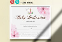 Baby Dedication Certificate Girl Baby Dedication Certificate | Etsy throughout Baby Dedication Certificate Template