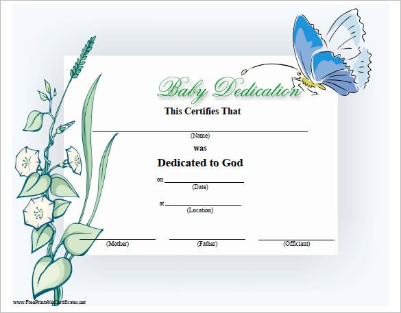 Baby Dedication Certificate Template - 21+ Free Word, Pdf Documents throughout Fresh Free Printable Baby Dedication Certificate Templates
