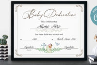 Baby Dedication Certificate Template Girl Baby Dedication | Etsy India with Amazing Baby Dedication Certificate Template