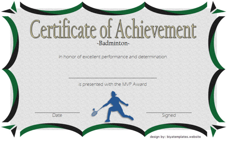 Badminton Certificate Templates [8+ Spectacular Designs] inside Badminton Achievement Certificate Templates