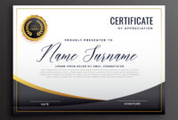 Black Certificate Of Appreciation Template – Download Free Vector Art inside Thanks Certificate Template
