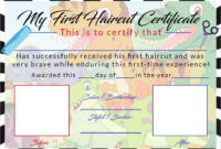 Boys First Haircut Certificate Baby First Haircut Photo | Etsy intended for First Haircut Certificate