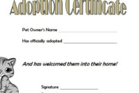 Cat Adoption Certificate Template 7 | Paddle Certificate in New Puppy Birth Certificate Free Printable 8 Ideas