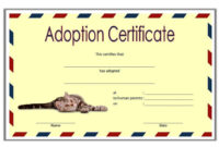 Cat Adoption Certificate Templates Free [9+ Update Designs 2019] with Update Certificates That Use Certificate Templates