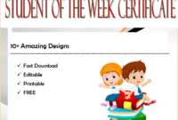 Certificate For Student Of The Week [10+ Free Templates] with regard to Student Of The Week Certificate Templates