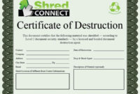 Certificate Of Destruction Template | Memorial Service Program with Free Certificate Of Destruction Template