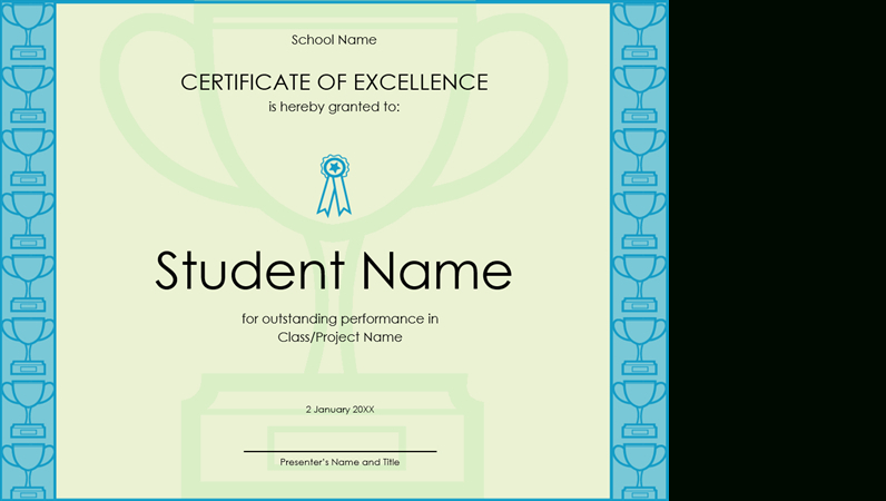 Certificate Of Excellence For Student Inside Academic Excellence with Academic Excellence Certificate