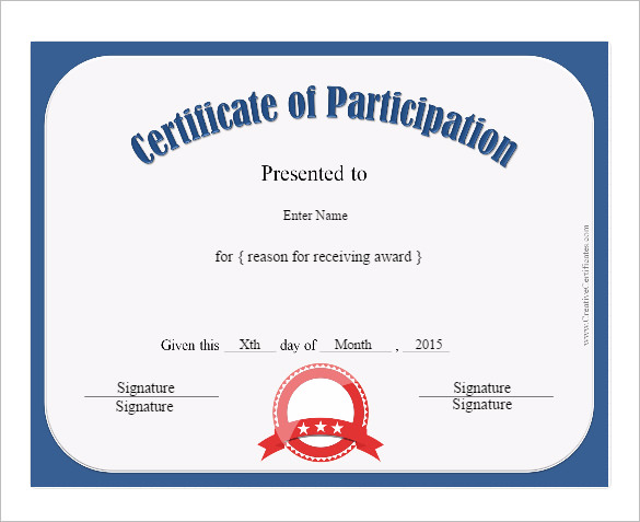 Certificate Of Participation Template Pdf (7) - Templates Example for Fresh 7 Free Printable Softball Certificate Templates