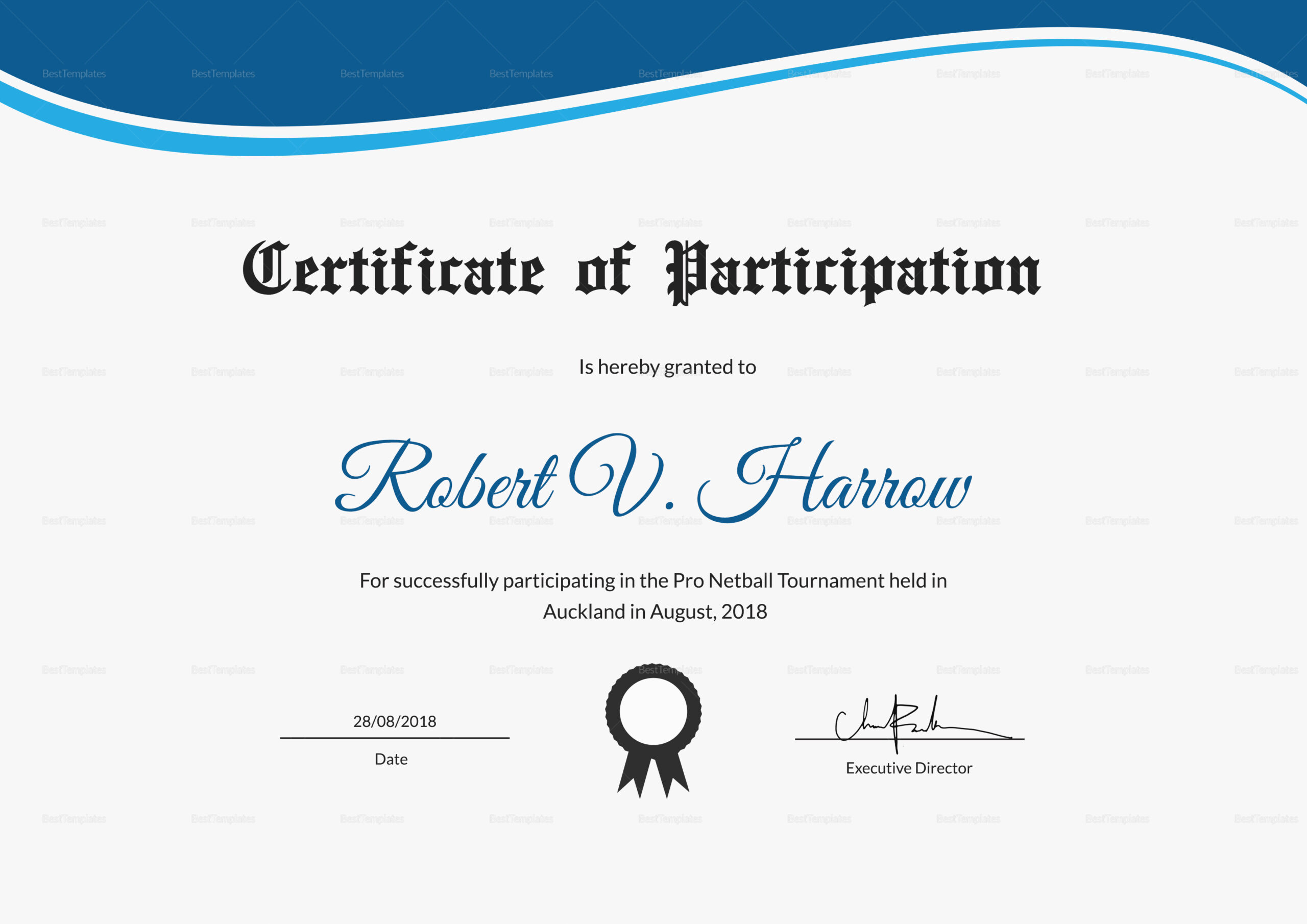 Certificate Of Participation Template Word | Creative Design Templates throughout Certification Of Participation Free Template