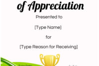 Certificates Of Appreciation Templates For Word | Doctemplates for Fascinating Certificate Of Recognition Template Word