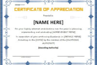 Certificates Of Appreciation Templates For Word | Professional inside Template For Certificate Of Appreciation In Microsoft Word