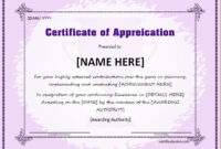 Certificates Of Appreciation Templates For Word | Professional intended for Template For Certificate Of Appreciation In Microsoft Word