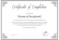 Custom-Made Course Completion Certificate Design Template In Psd, Word with Certificate Of Completion Free Template Word