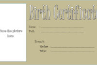 Dog Birth Certificate Template Editable [9+ Designs Free] within Pet Birth Certificate Template
