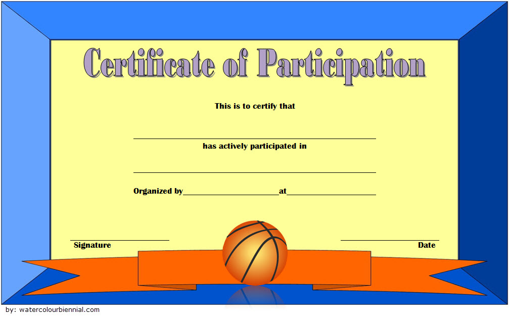 Download 7+ Basketball Participation Certificate Editable Templates intended for 7 Free Printable Softball Certificate Templates