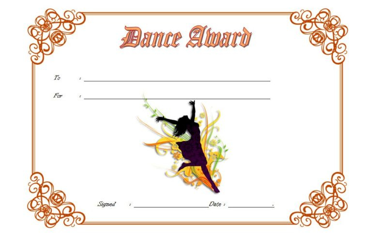 Download 8+ Dance Award Certificate Templates [Various Designs] throughout Hip Hop Certificate Templates