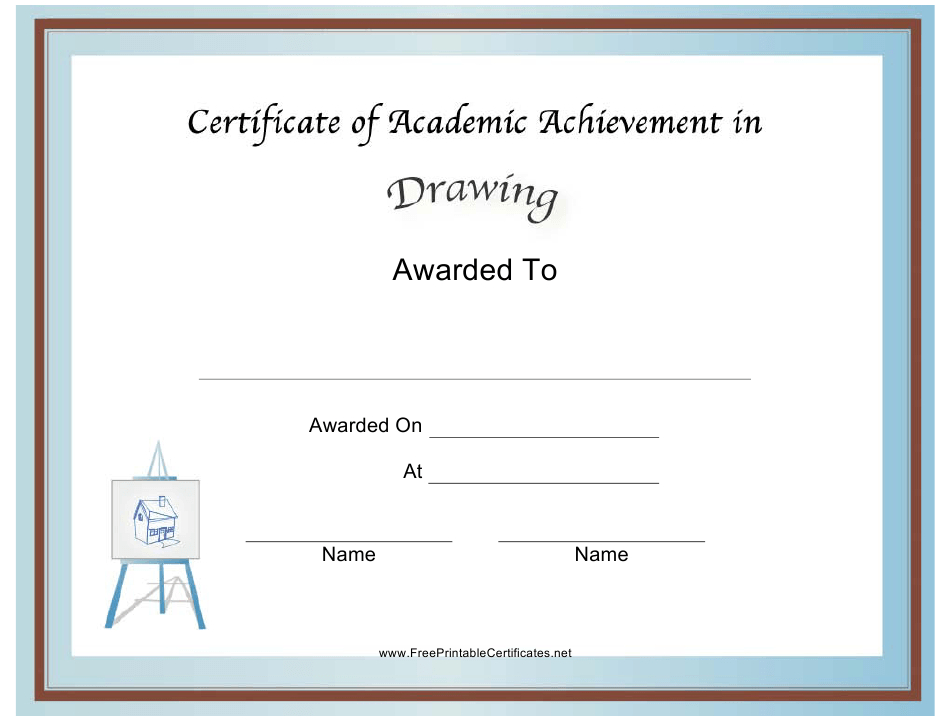 Drawing Academic Achievement Certificate Template Download Printable intended for Simple Academic Achievement Certificate Templates