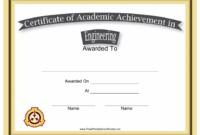 Engineering Academic Achievement Certificate Template Download within Academic Achievement Certificate Templates
