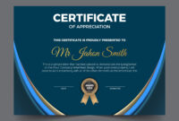 🤵🏿 ️ Free Certificate Of Appreciation Award Template – Graphicsfamily regarding Fresh Thanks Certificate Template