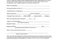 Fillable Amended Certificate Of Authority Application Form - Secretary regarding Certificate Of Authorization Template