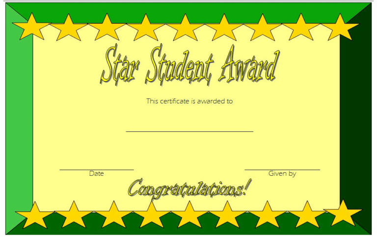 Free 10+ Super Star Student Certificate Templates pertaining to Star Award Certificate Template