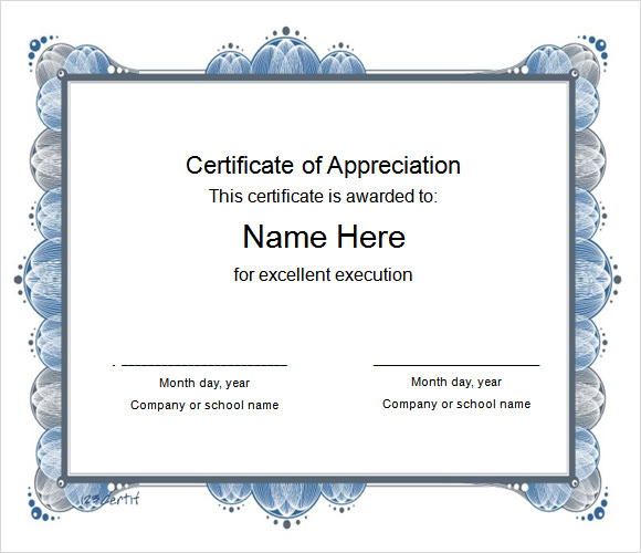 Free 6+ Sample Recognition Certificate Templates In Pdf | Psd | Ms Word within Template For Certificate Of Appreciation In Microsoft Word