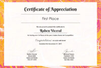 Free Appreciation Certificate Template In Adobe Photoshop, Illustrator pertaining to Certificate Of Recognition Template Word