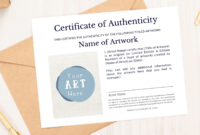 Free Certificate Of Authenticity – Art & Prosper intended for Fantastic Certificate Of Authenticity Template