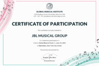 Free Choir Certificate Of Participation Template In Adobe Photoshop with Fantastic Certification Of Participation Free Template