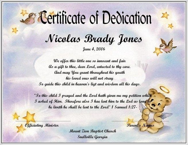 Free Printable Baby Dedication Certificate Template Awesome Baby pertaining to Fresh Free Printable Baby Dedication Certificate Templates