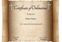 Free Printable Ordination Certificate Template | Customizable pertaining to Fascinating Certificate Of Ordination Template