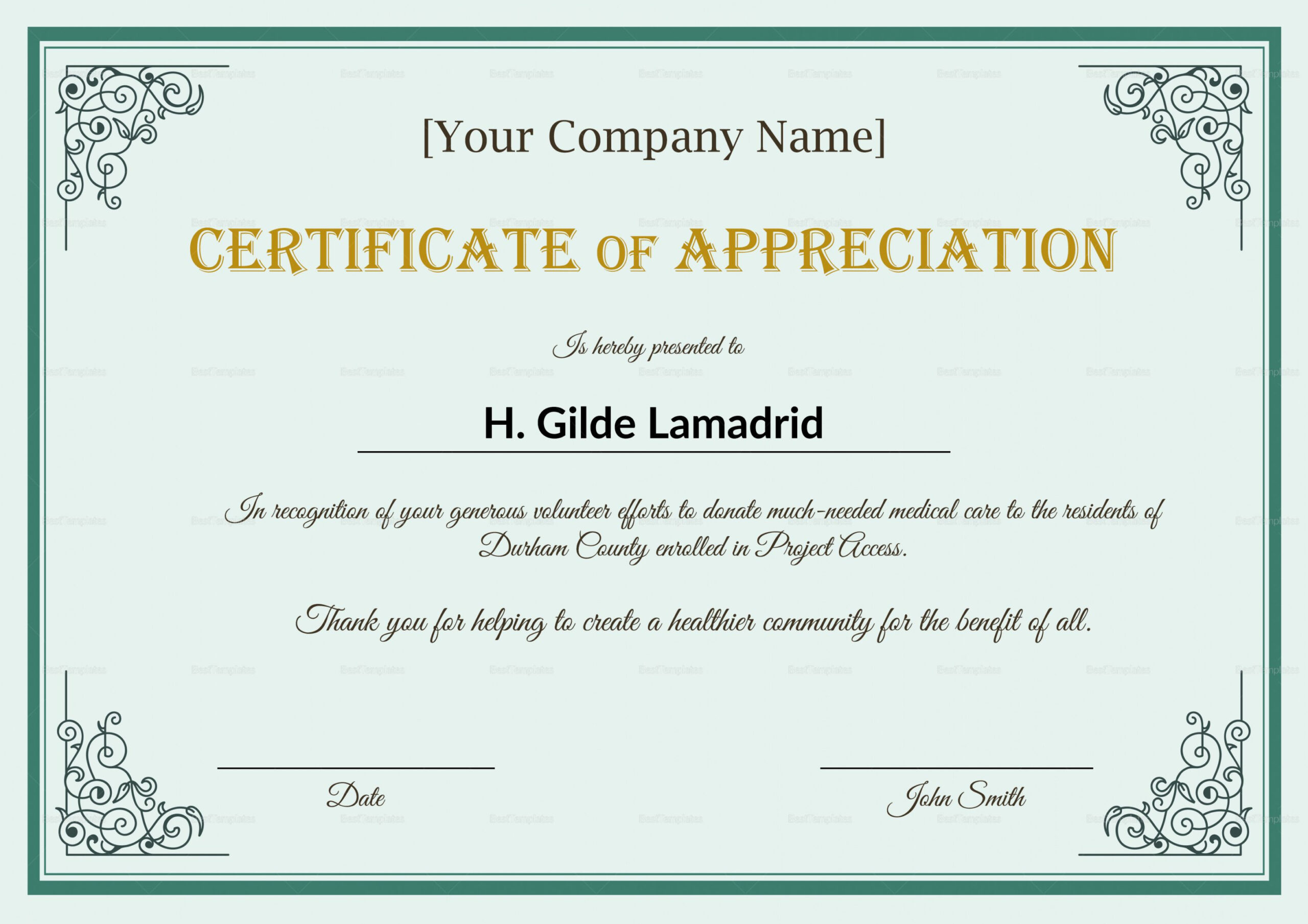 Get Our Free Employee Appreciation Certificate Template | Certificate within Template For Certificate Of Appreciation In Microsoft Word