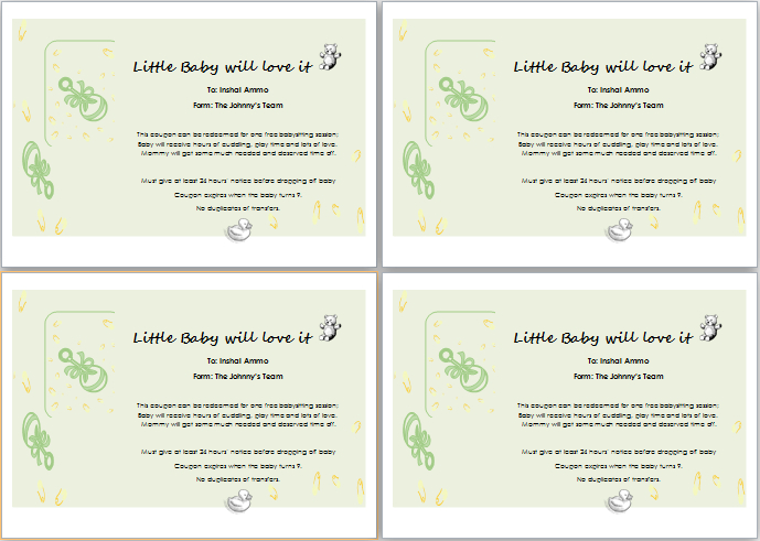 Gift Certificate For Babysitting : Babysitting Coupon Clip Art At Clker with 7 Babysitting Gift Certificate Template Ideas