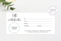 Gift Certificate Template Greenery Small Business Gift Card | Etsy in Small Certificate Template