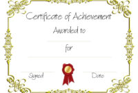 Gold Border Wtih Red Ribbon | Certificate Of Achievement Template in Fresh Free Printable Blank Award Certificate Templates