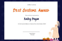 Halloween Costume Award Certificate Template [Free Pdf] – Psd | Illustrator in Amazing Halloween Costume Certificate