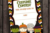 Halloween Costume Contest Certificate Kids Halloween Party within Amazing Halloween Costume Certificate